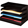 Buddy Steel Horizontal Desktop Organizer, 4 Tier, Legal Size 8 1/2" x 14",  Black 1 thumbnail image