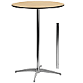 Flash Furniture 30'' Round Wood Cocktail Table with 30'' and 42'' Columns, Natural