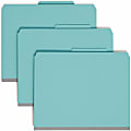 Smead® Classification Folders, 2" Expansion, 2 Dividers, 8 1/2" x 11", Letter, 50% Recycled, Blue, Box of 10 1 thumbnail image