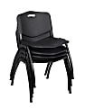 Regency M Breakroom Stacking Chairs, Chrome/Black, Pack Of 4 Chairs