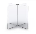 MARVEL 4-Way Table Divider, 24"H x 30"W x 30"D, Clear/Silver