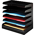 Buddy Horizontal Desktop Organizers - 6 Tier(s) - Desktop - Black - Steel - 1 Each