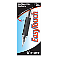 Pilot® EasyTouch Ballpoint Pens, Medium Point, 1.0 mm, Clear Barrel, Black Ink, Pack Of 12 Pens