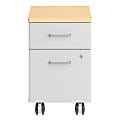 BBF Sector 2-Drawer Mobile File, 24"H x 15 11/16"W x 20 1/2"D, Natural Maple, Premium Installation Service