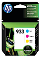 HP 933 Cyan, Magenta, Yellow Ink Cartridges, Pack Of 3, N9H56FN