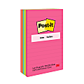 Post it Notes, 500 Total Notes, Pack Of 5 Pads, 4 in x 6 in, Lined, Poptimistic Collection, 100 Notes Per Pad