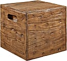 Powell Munroe Crate Side Table, 17”H x 18”W x 18"D, Ash