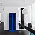 Glamour Home Avice 24"W 4-Shelf Metal Cabinet With Doors, Blue 1 thumbnail image