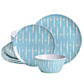 Wanda June Home By Miranda Lambert 12-Piece Melamine Geometric Dinnerware Set, Blue 1 thumbnail image