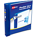 Avery® Flexible View 3 Ring Binder, 1" Round Rings, Blue, 1 Binder