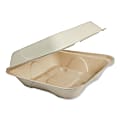 World Centric® Fiber Hinged Containers, 3-1/4”H x 7”W x 8-5/16”D, Natural, Pack Of 300 Containers