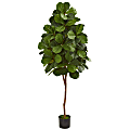 Nearly Natural Fiddle Leaf Fig 72”H Artificial Tree With Pot, 72”H x 17”W x 17”D, Green 1 thumbnail image