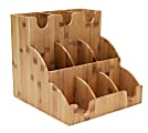 Mind Reader 9-Section Bamboo Condiment Caddy, 12-1/4"H x 13-1/16"W x 13-1/2"D, Brown 1 thumbnail image