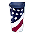 Tervis Colossal Tumbler With Lid, American Flag, 16 Oz, Clear