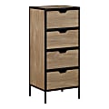 Office Star Freeport 16"W 4-Drawer Accent Storage Cabinet, Oak 1 thumbnail image