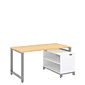 Bush Business Furniture Momentum Desk With 24"H Open Storage, 60"W x 30"D, Natural Maple, Standard Delivery