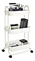 Realspace® Mobile 3-Tier Storage Cart, 35-5/8"H x 17-15/16"W x 14-5/16"D, Off-White