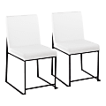 LumiSource High-Back Fuji Dining Chairs, Faux Leather, White/Black, Set Of 2 Chairs 1 thumbnail image