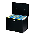 Buddy Hanging File Box - External Dimensions: 13.5" Width x 10" Depth x 10.9"Height - Media Size Supported: Letter - Key Lock Closure - Steel - Black - For File - Recycled - 1 Each