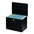 Buddy Hanging File Box - External Dimensions: 13.5" Width x 10" Depth x 10.9"Height - Media Size Supported: Letter - Key Lock Closure - Steel - Black - For File - Recycled - 1 Each 1 thumbnail image