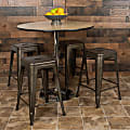 Flash Furniture 24" Metal Counter-Height Bar Stools, Set Of 4 Bar Stools, Gunmetal