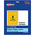 Avery® Print-To-The-Edge Labels With Sure Feed® Technology And Easy Peel®, 94056-BYP40, Oval, 2" x 3-1/3", Matte Bright Yellow, Pack of 320 1 thumbnail image
