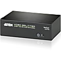 ATEN 2-Port VGA Splitter with Audio - 450 MHz to 450 MHz - Audio Line In - Audio Line Out - Serial Port - VGA In - VGA Out