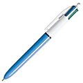 BIC® 4-Color™ Retractable Ballpoint Pen, 1.0 mm, Medium Point, Blue Barrel, Assorted Ink 1 thumbnail image