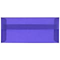 JAM Paper® #10 Business Booklet Envelopes, Translucent, Gummed Closure, Primary Blue, Pack Of 25