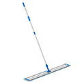 Gritt Commercial Premium Microfiber Floor Mop Kit, 48", Blue/Silver