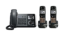 Panasonic KXTG9392T 2-Line DECT 6.0 Expandable Digital Corded/Cordless Answering System with 2 Handsets, Black Metallic