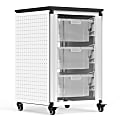 Luxor Modular Classroom Storage Cabinet, 3 Large Bins, 29"H x 18-1/4"W x 18-1/4"D, White