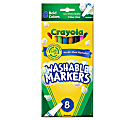 Crayola Bright Washable Markers - Fine Marker Point - Raspberry, Azure, Golden Yellow, Emerald, Copper, Plum Water Based Ink - Assorted Barrel - 8 / Set 1 thumbnail image