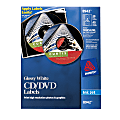 Avery® CD/DVD Labels, Permanent, 8942, 4 1/2" Diameter, White Glossy, Pack Of 20 1 thumbnail image