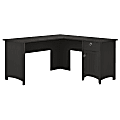Bush Business Furniture Salina 60"Ws L-Shaped Corner Desk With Storage, Vintage Black, Standard Delivery