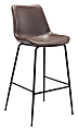 Zuo Modern Byron Bar Chair, Brown/Black