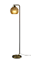 Adesso Atticus Floor Lamp, 59”H, Amber Glosted Glass Shade/Antique Brass Base 1 thumbnail image