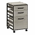 Bush Furniture Refinery 27"D Vertical 3-Drawer Mobile File Cabinet, Cottage White, Delivery