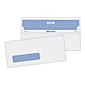 Quality Park® #10 Reveal-N-Seal Business Security Window Envelopes, Bottom Left Window, Self-Sealing, White, Box Of 500