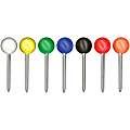 Gem Office Products Round Head Map Tacks - 0.18" Head - 0.4" Length - 100 / Box - Assorted