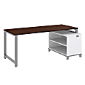 Bush Business Furniture Momentum Desk With 24"H Open Storage, 72"W x 30"D, Mocha Cherry, Standard Delivery