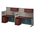 Bush Business Furniture Office in an Hour 2 Person Cubicle Workstations, Hansen Cherry, Standard Delivery 1 thumbnail image