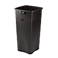 Rubbermaid® Square Waste Containers, 23 Gallons, 31"H x 15 1/2"W x 16 1/2"D, Black