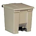 Rubbermaid® Step-On Waste Container, 8 Gallons, 17" x 15 3/4" x 16 1/4", Beige 1 thumbnail image