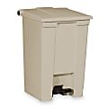 Rubbermaid® Step-On Waste Container, 17 1/8" x 15 3/4"W x 16 3/4"D, 12-Gallon Capacity, Tan 1 thumbnail image