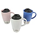 Mr. Coffee 3-Piece Stoneware Travel Mug Set, 14 Oz, Assorted Colors