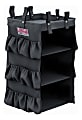 Suncast Commercial 3-Sided Housekeeping Bag With Shelves, 29-13/16"H x 15-13/16"W x 12-1/2"D, Black