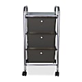 Advantus 3-Drawer Organizer With Casters, 27"H x 15 1/2"W x 13"D, Smoke 1 thumbnail image