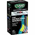 Curad Strip Antibacterial Ironman Bandages - 1" x 3.25" - 1Box - Assorted - Fabric