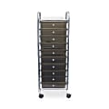 Advantus 10-Drawer Organizer With Casters, 37 1/2"H x 15 1/2"W x 13"D, Smoke 1 thumbnail image